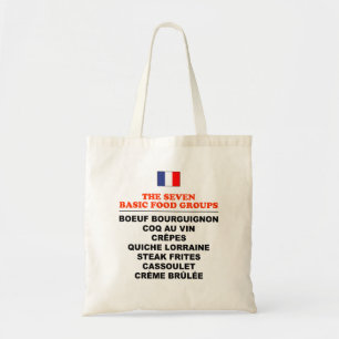 Tote Bag Les sept groupes alimentaires de base Funny French