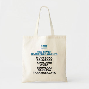 Tote Bag Les sept groupes alimentaires de base Funny Greek