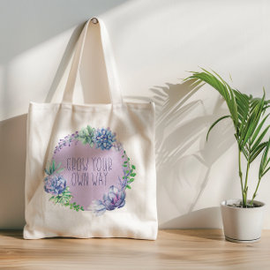 Tote Bag Les succulents continuent de grandir Aqua vert et 