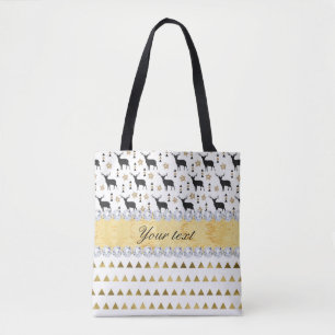 Tote Bag Les triangles de cerfs branchés Motif et diamants