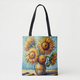 Tote Bag Les Trois Tournesols De Vincent Van Gogh Design 2