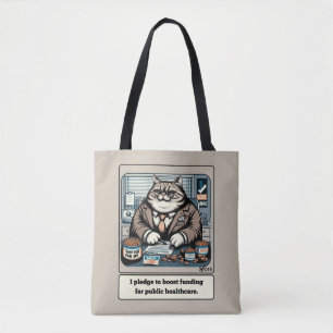 Tote Bag Les vaches espiègles : Le Cat Crafty Politicien