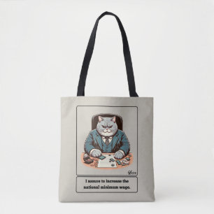 Tote Bag Les vaches espiègles : Le Cat Crafty Politicien