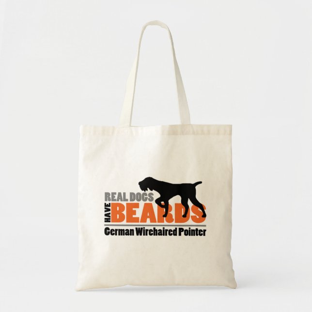 Tote Bag Les vrais chiens ont des barbes - indicateur à (Devant)