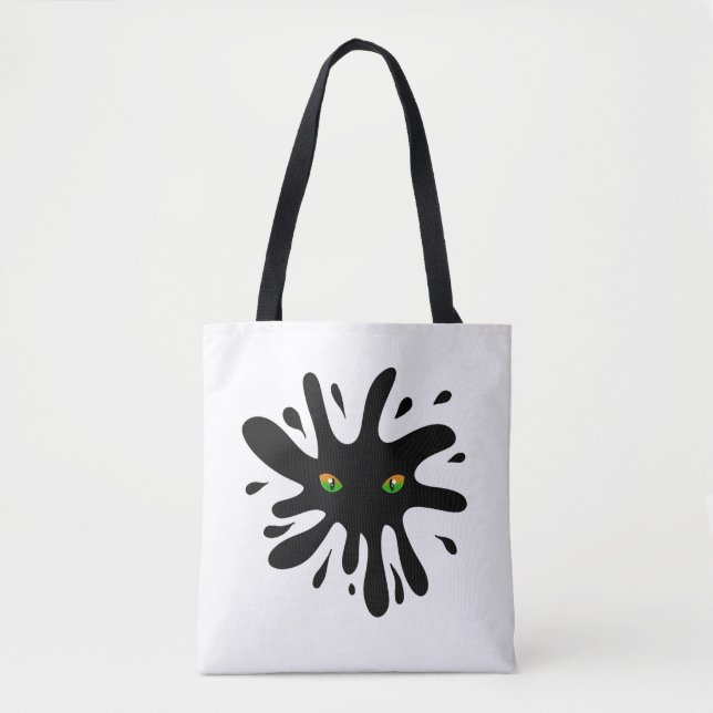 Tote Bag Les yeux de chat regardent une Black Blob (Devant)