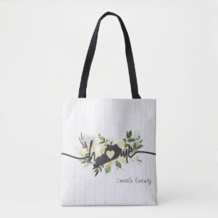 Tote Bag L'État du Kentucky Personnalisé votre ville natale
