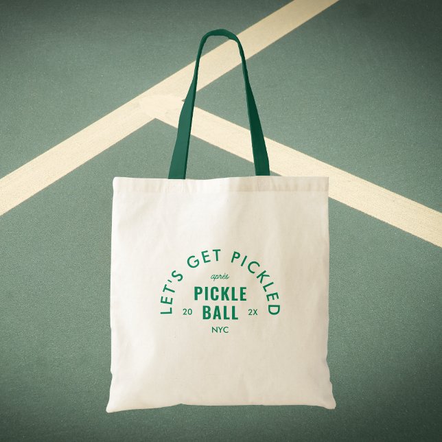 Tote Bag Let's Get Pickled Après Pickle Ball Green Handle (Créateur téléchargé)