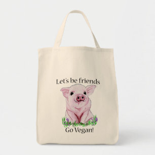 Tote Bag Lets soit des amis vont épicerie végétalienne