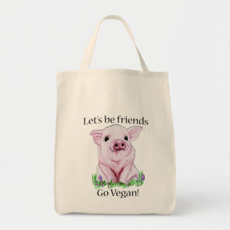 Tote Bag Lets soit des amis vont épicerie végétalienne