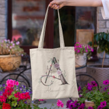 Lettre A Monogramme Floral Personnalisé Cadeau
