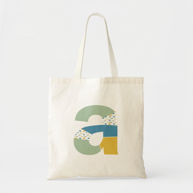 Tote Bag Lettre Abstraite moderne A Monogramme Initial (Devant)