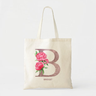 Tote Bag Lettre B Nom personnalisé monogramme femme d'affai