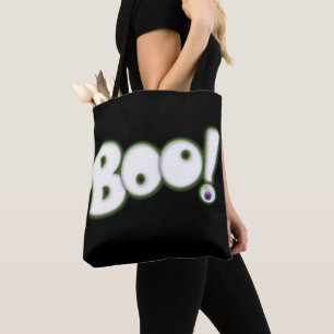 Tote Bag Lettre BOO Fantôme Effrayant Œil injecté de sang N