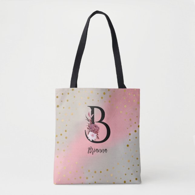 Tote Bag Lettre Customisée monographique personnalisée B No (Devant)