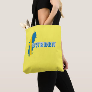 Tote Bag LETTRE D'ART suédois moderne Carte Drapeau Souveni