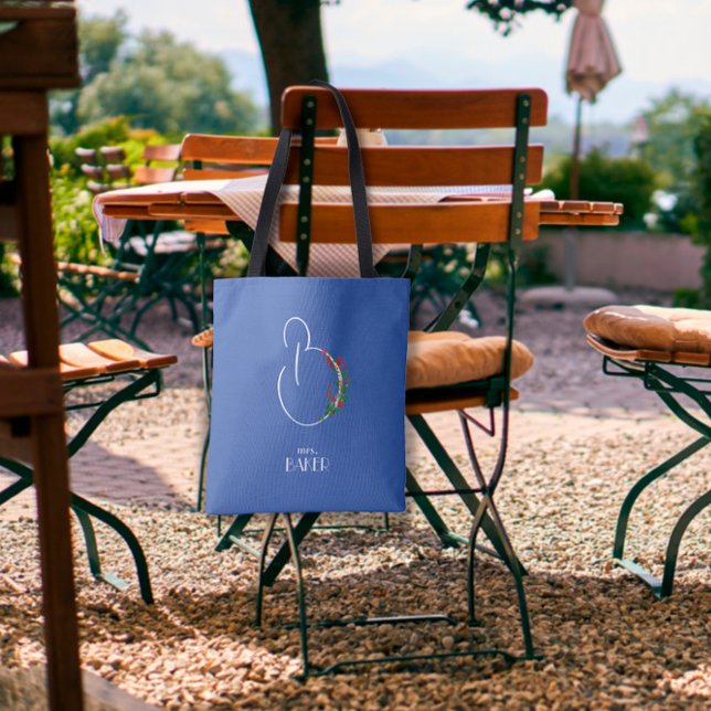 Tote Bag Lettre de fleur rustique B (Créateur téléchargé)