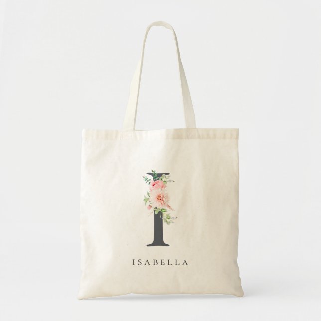 Tote Bag LETTRE FLORALE BOURSE Sauvage I MONogramme (Devant)