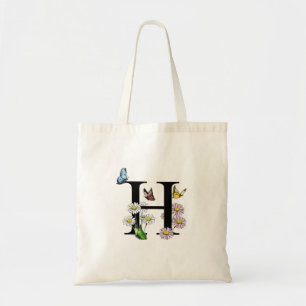 Tote Bag LETTRE FLORALE BROUILLON H MONogramme