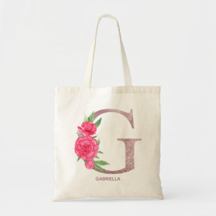 Tote Bag Lettre G Nom personnalisé monogramme femme d'affai