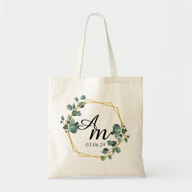 Tote Bag Lettre initiale de monogramme élégant et moderne (Devant)