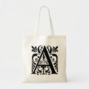 Tote Bag Lettre initiale Monogramme - style de coupe de pap