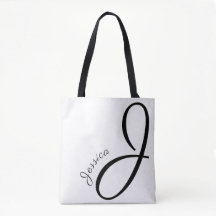 Lettre J - Monogramme + Nom - élégant moderne
