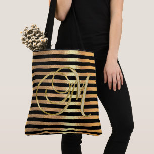 Tote Bag Lettre M Nom personnalisé monogramme femme d'affai
