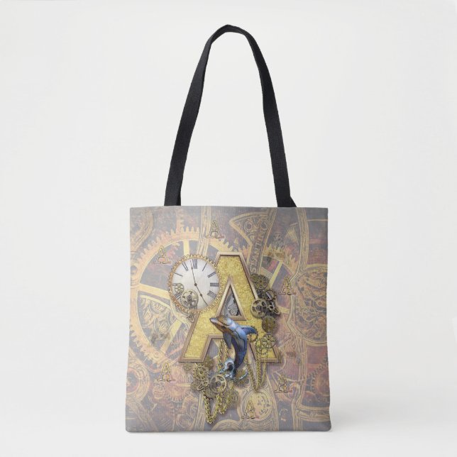 Tote Bag Lettre majuscule A alphabet-monogramme (Devant)