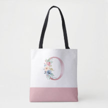 LETTRE MONOGRAPHIQUE FLORALE Rose Personnalisée O
