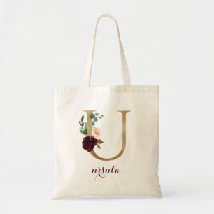 Tote Bag LETTRE MONOGRAPHIQUE OR BOURG BOURG Floral "U"