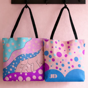 Tote Bag Lettre Pastel Faith à pois