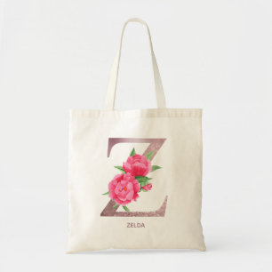 Tote Bag Lettre Z Nom personnalisé monogramme femme d'affai