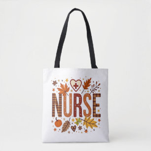Tote Bag Lettres Bulles Rétro Infirmière Groovy