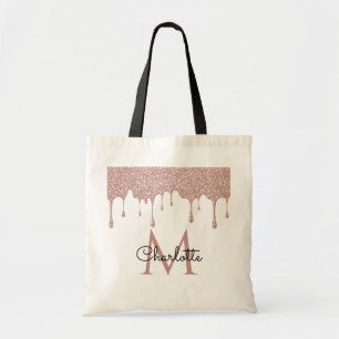 Tote Bag Lettres majuscules élégantes à paillettes roses