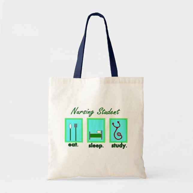 Tote Bag l'étudiant de soins mangent l'étude de sommeil (Devant)