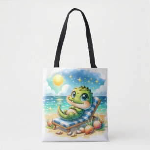Tote Bag L'évasion ensoleillée d'un bébé croc