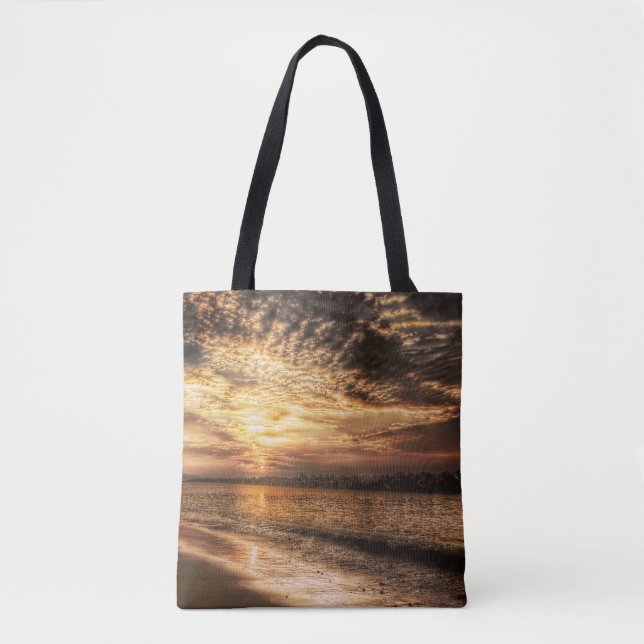 Tote Bag Lever du soleil de la superbe plage (Devant)