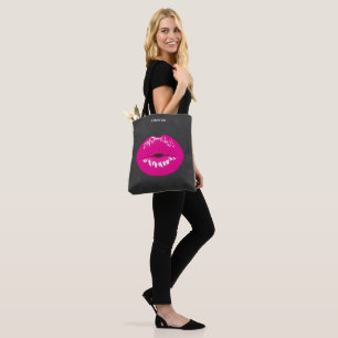 Tote Bag Lèvres roses chaudes Illustration brillante