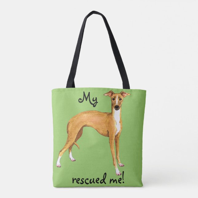 Tote Bag Lévrier italien de délivrance (Dos)