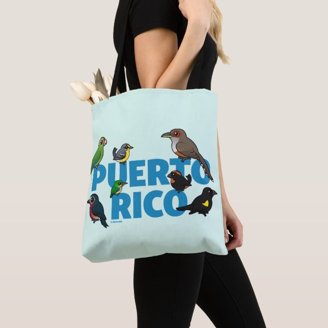 Tote Bag L'exploit de Porto Rico Birdorable. Oiseaux endémi (De près)
