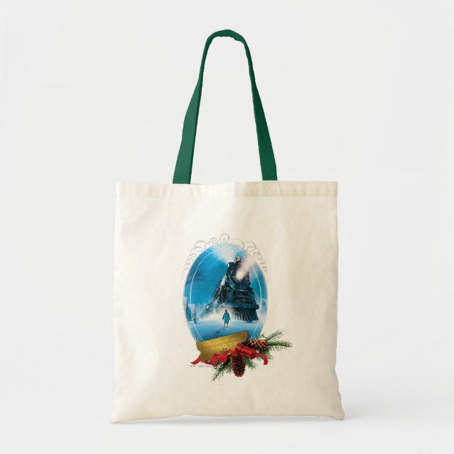 Tote Bag L'Express polaire | Arrivée du train encadré de va (Devant)