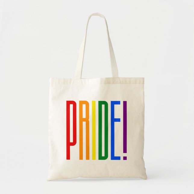 Tote Bag LGBT Gay pride Rainbow Typography LGBTQ Support (Devant)