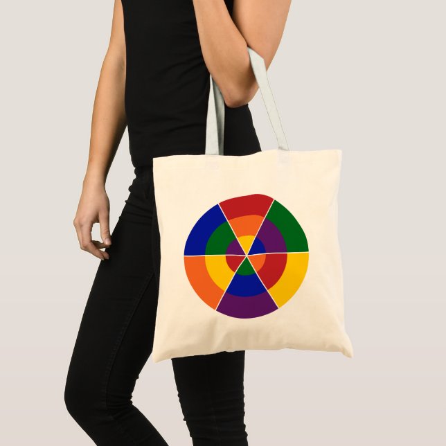 Tote Bag LGBT Pride moderne géométrique Arc-en-ciel (Devant (produit))