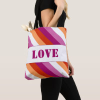 LGBTQ+ Drapeau lesbien avec amour Stripes Pride -