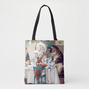 Tote Bag L'heure du petit-déjeuner des chats, Louis Wain