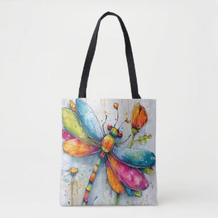 Tote Bag Libellule Arc-en-Ciel