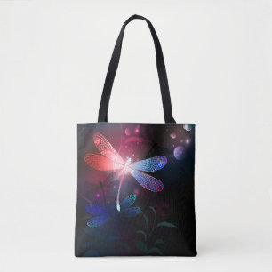 Tote Bag Libellule rouge lumineuse