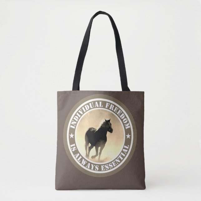 Tote Bag Liberté individuelle (cheval) Fourre-tout (Devant)