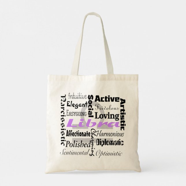 Tote Bag Libra Zodiac Horoscope Astrologie Traits Collage (Dos)