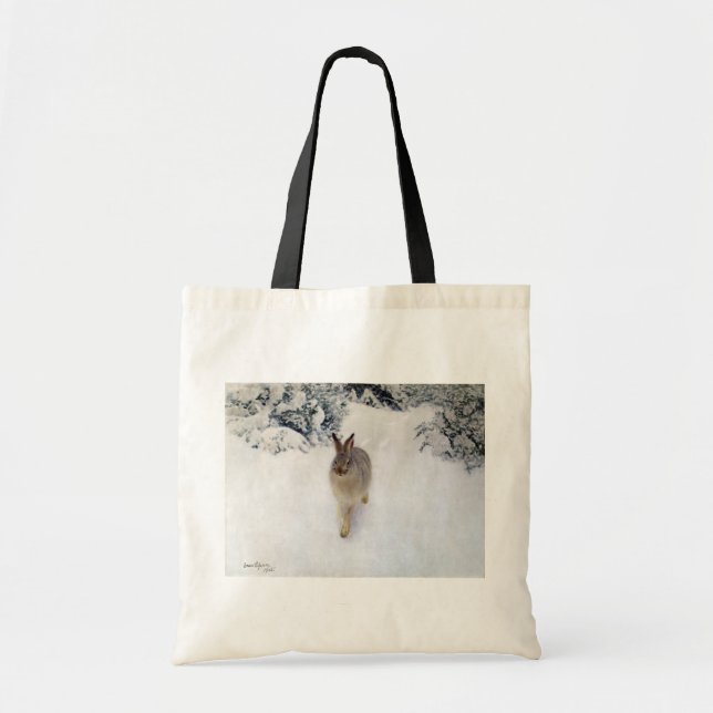 Tote Bag Lièvre d'hiver (lapin), Bruno Liljefors (Devant)